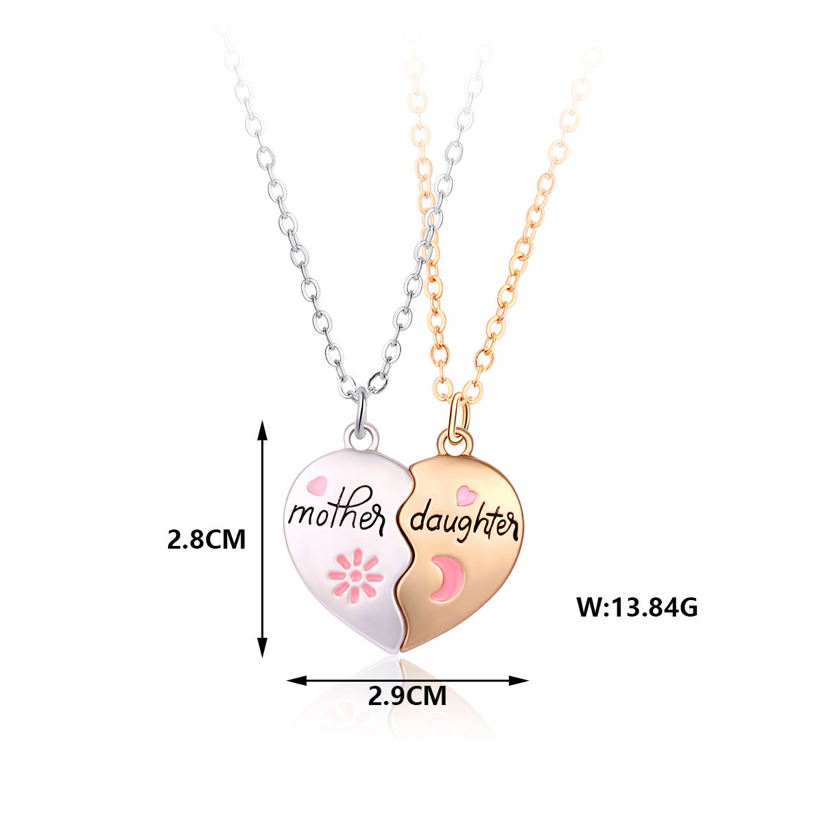 Mother Daughter Puzzle Magnetic Necklace