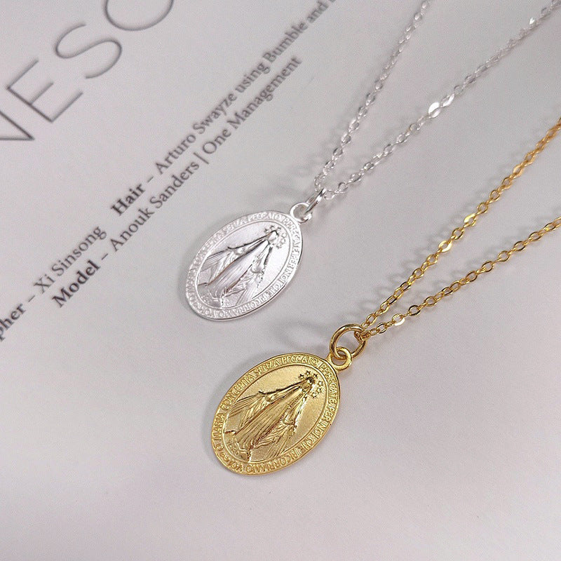 Vintage Portrait Pendant Necklace