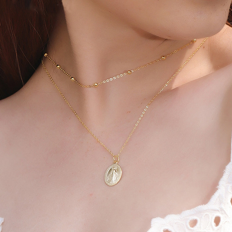 Vintage Portrait Pendant Necklace