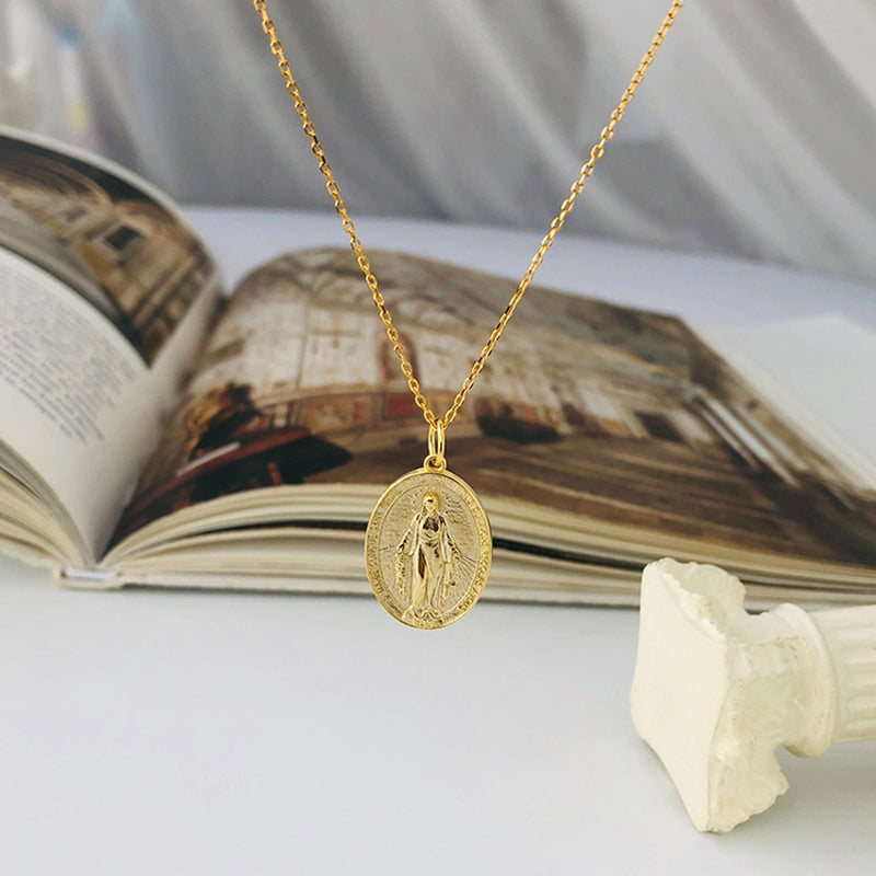 Vintage Portrait Pendant Necklace