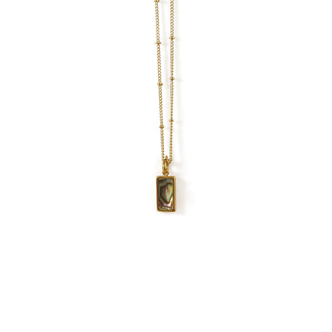 The image showcases a ChicBlingBabe gold-toned necklace featuring a round malachite and shell pendant, perfect for adding a refined vintage touch to daily outfits, elegant evening looks, or as a meaningful birthday or holiday gift.