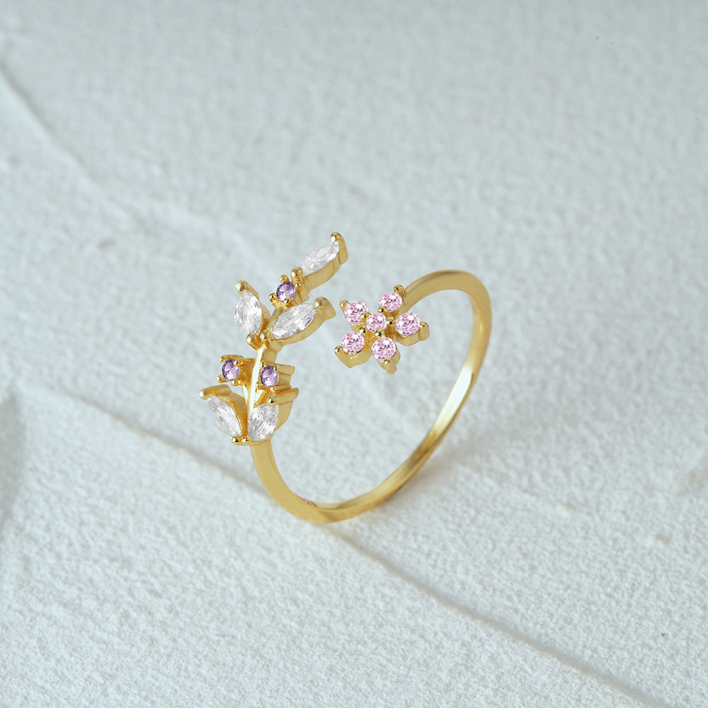 Leaf Floral Open Ring