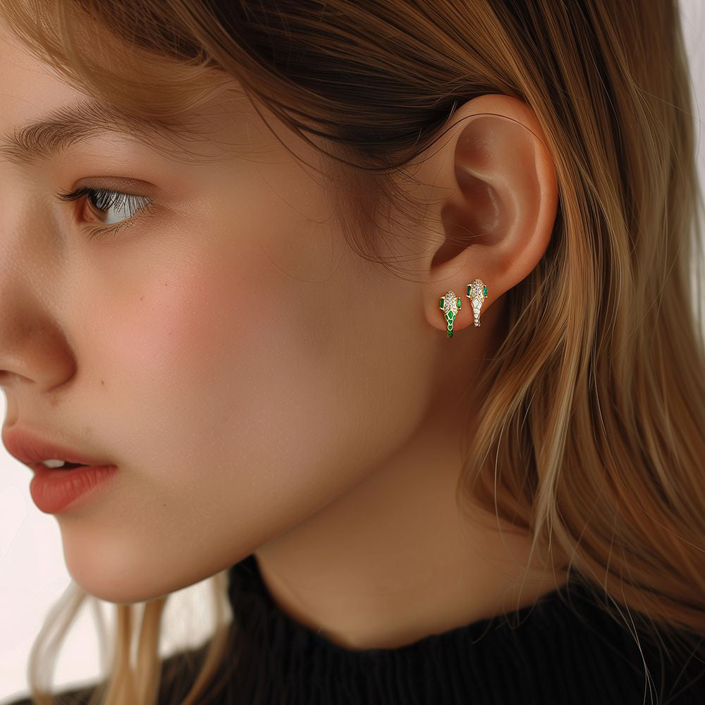 Serpent Rainbow Zirconia Hoops
