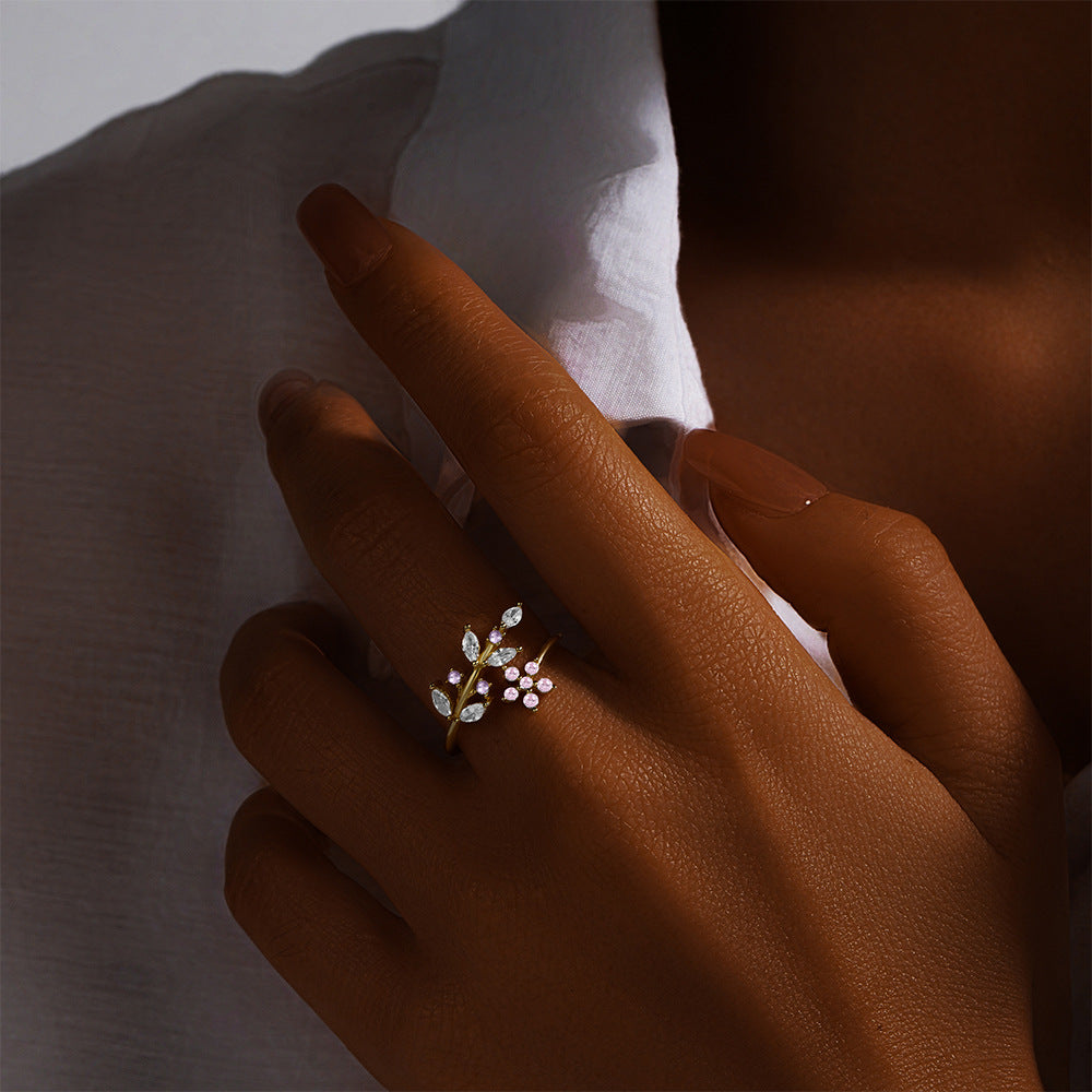 Leaf Floral Open Ring