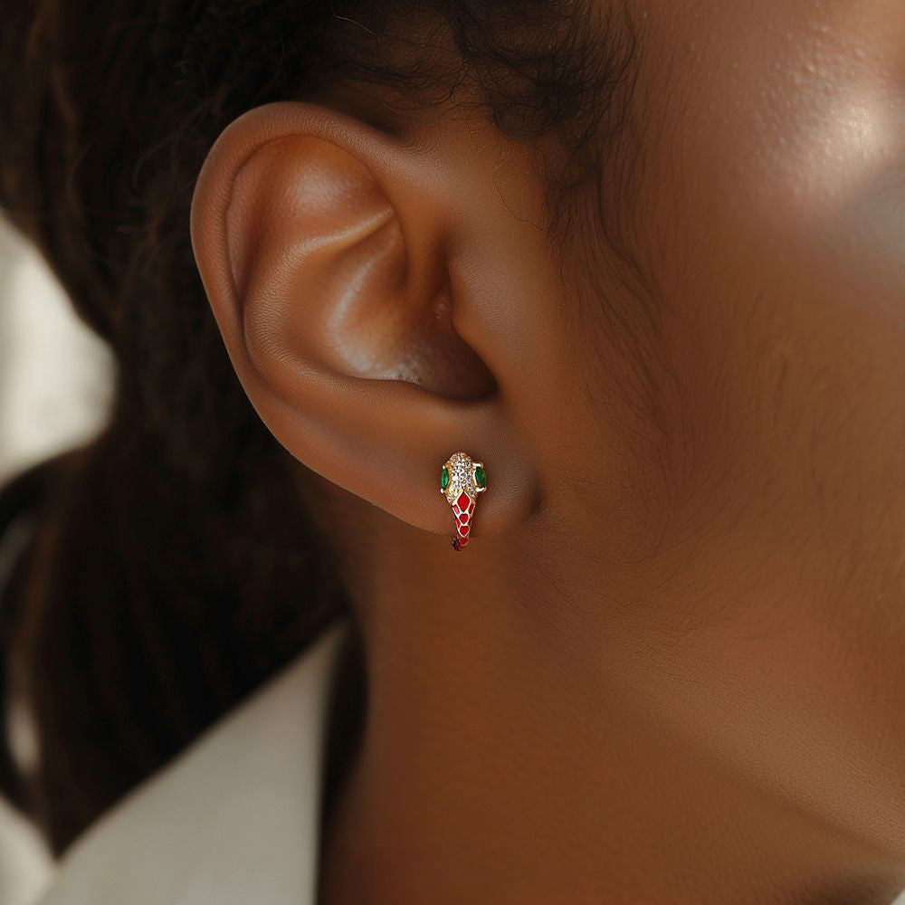 Serpent Rainbow Zirconia Hoops