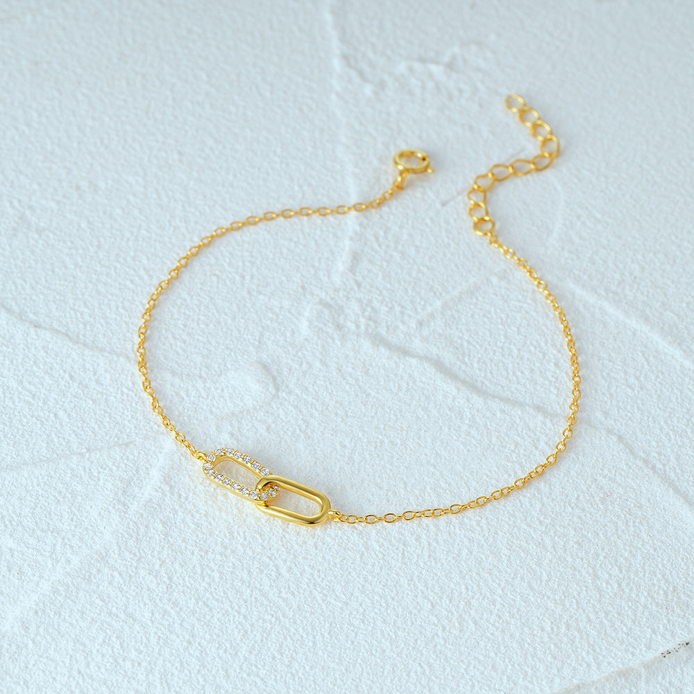Cross Clasp Zirconia Bracelet