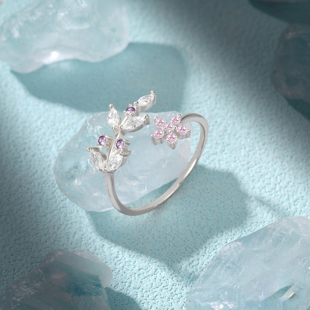 Leaf Floral Open Ring