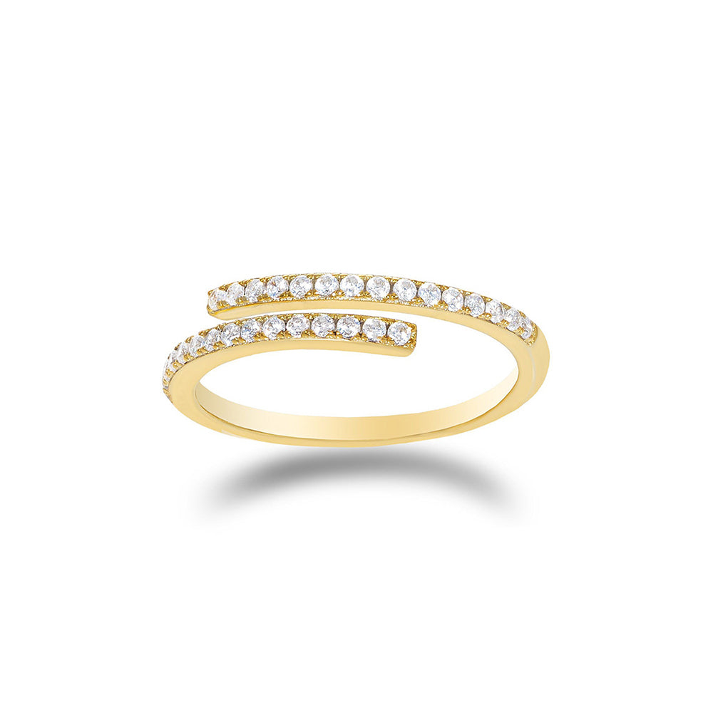 Double Row Zirconia Cuff Ring