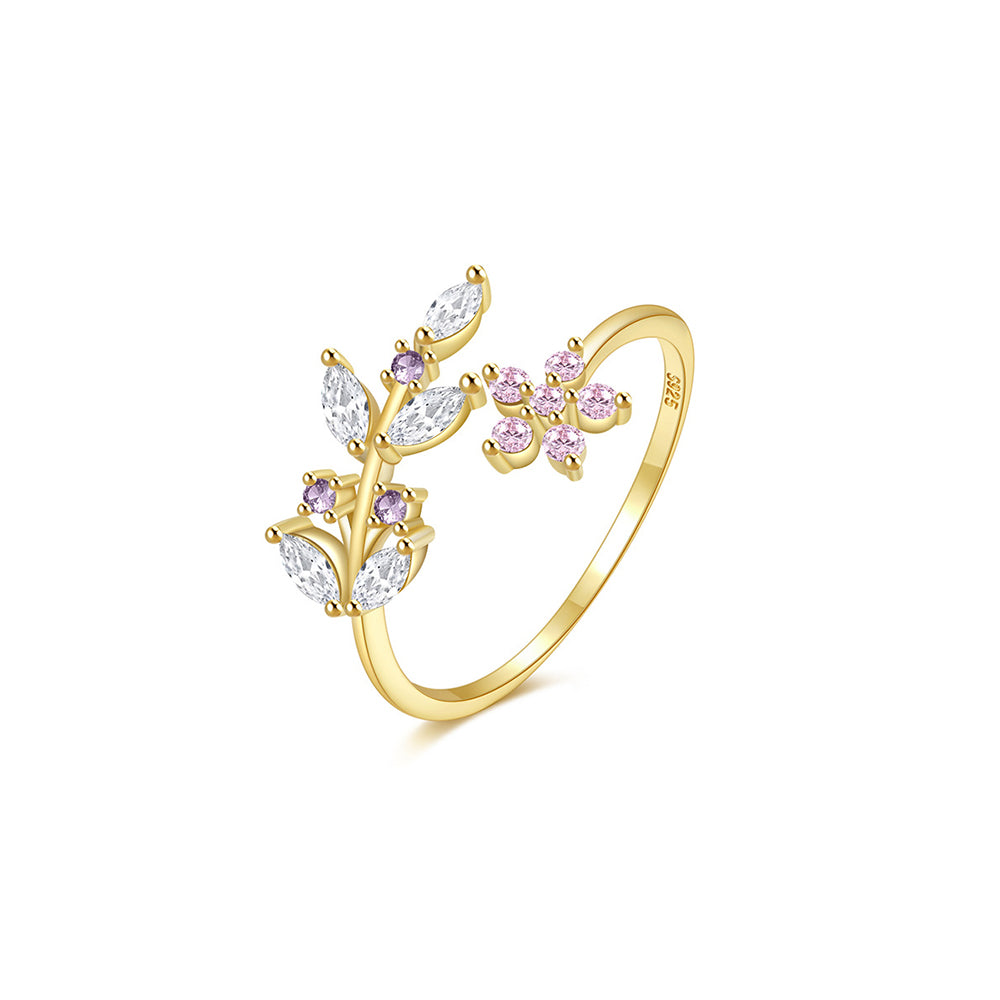Leaf Floral Open Ring