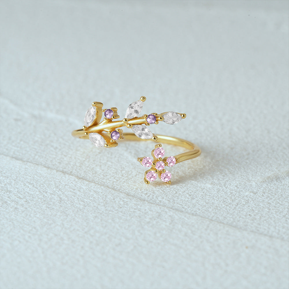 Leaf Floral Open Ring