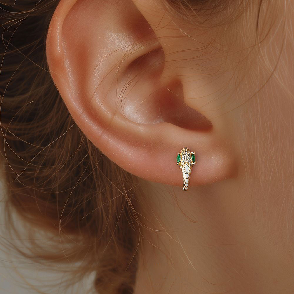 Serpent Rainbow Zirconia Hoops