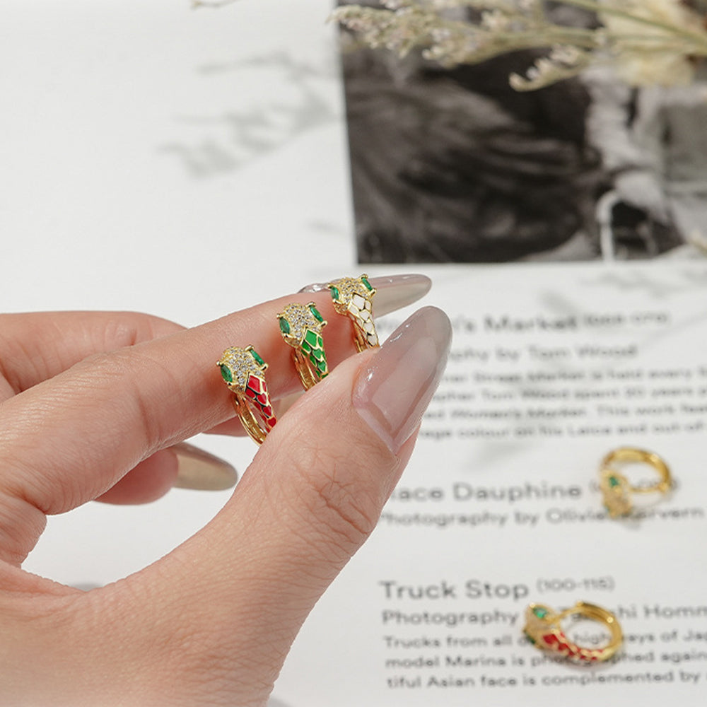 Serpent Rainbow Zirconia Hoops