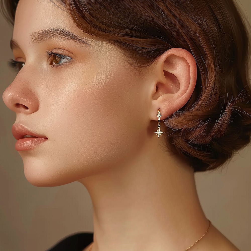 Minimalist Zirconia Star Earrings