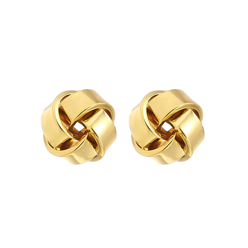 These petite twisted knot stud earrings These petite twisted knot stud earrings from ChicBlingBabe feature an elegant minimalist design in gold, perfect for daily wear or special occasions. The vintage-inspired interwoven details add sophistication, making them a stylish choice for any outfit.