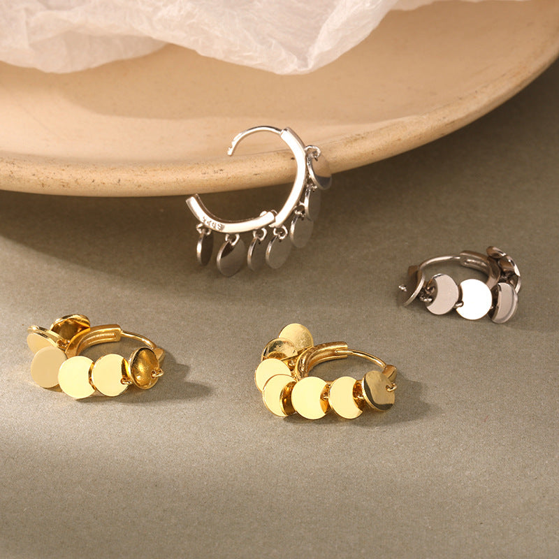 925 Sterling Silver Sparkling Round Hoop Ear Cuffs for Women | Retro Minimalist Bold Statement Earrings | Hypoallergenic Lightweight Jewelry Gift for Her Birthday Party