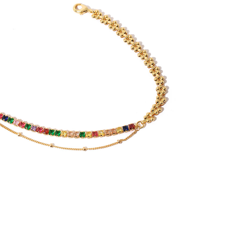 Wheat Chain Zirconia Bracelet