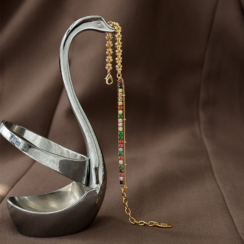 Wheat Chain Zirconia Bracelet