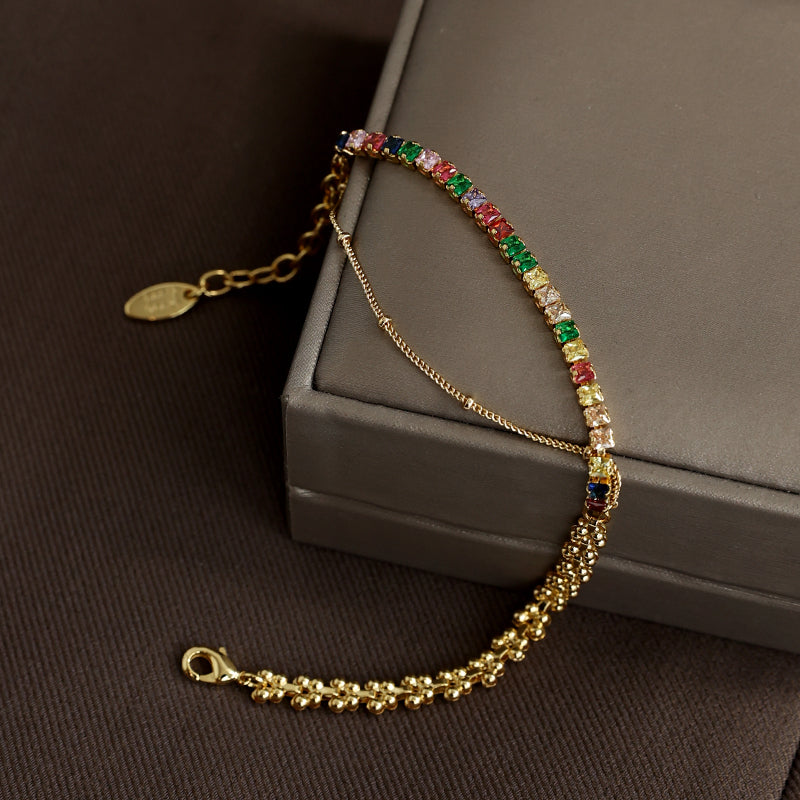 Wheat Chain Zirconia Bracelet