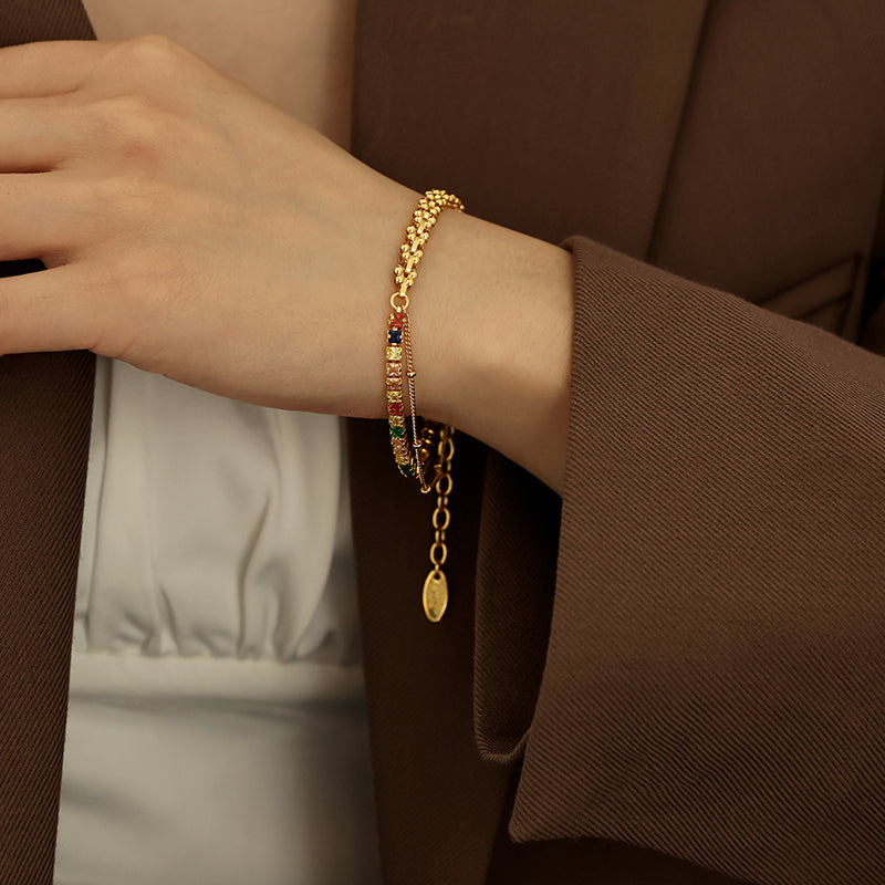 Wheat Chain Zirconia Bracelet