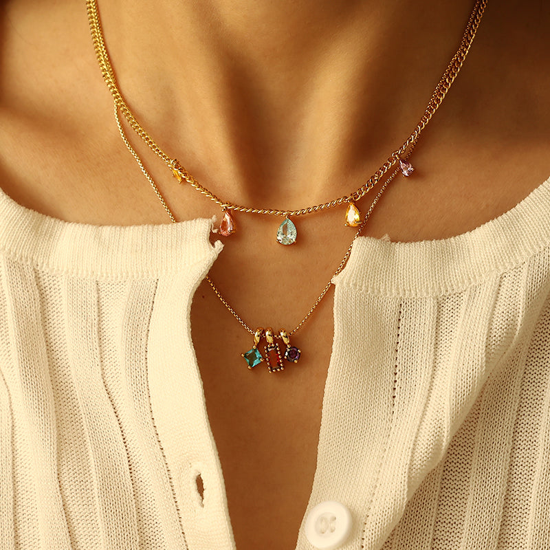 Summer Rainbow Pendant Necklace