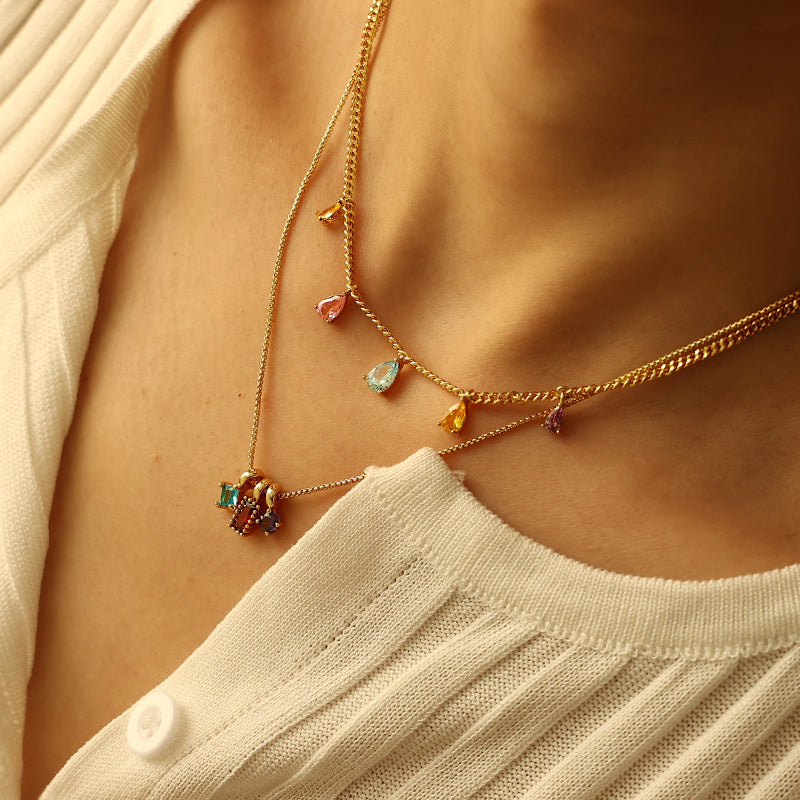 Summer Rainbow Pendant Necklace