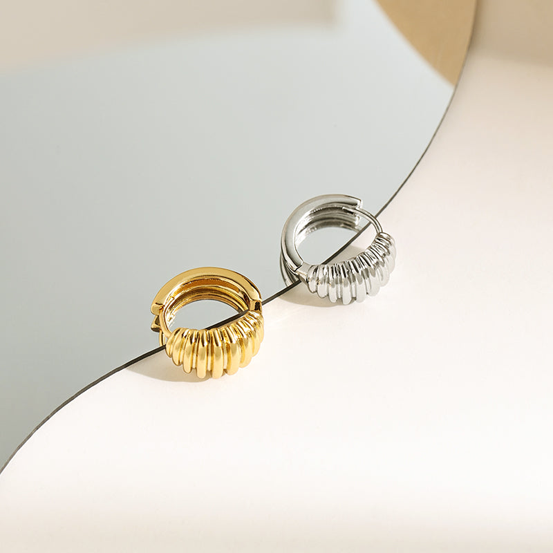 Sleek Spiral Hoop Earrings