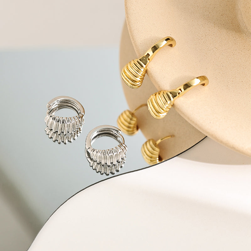 Sleek Spiral Hoop Earrings