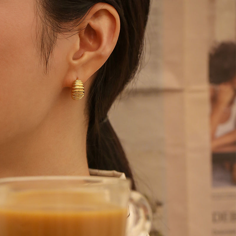 Sleek Spiral Hoop Earrings