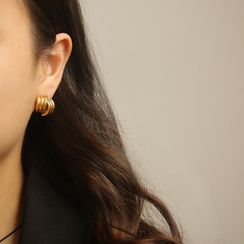 Minimalist Line Stud Earrings