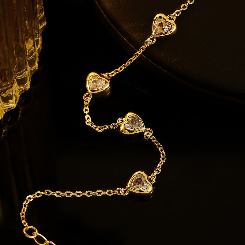 Vintage Heart Zircon Bracelet