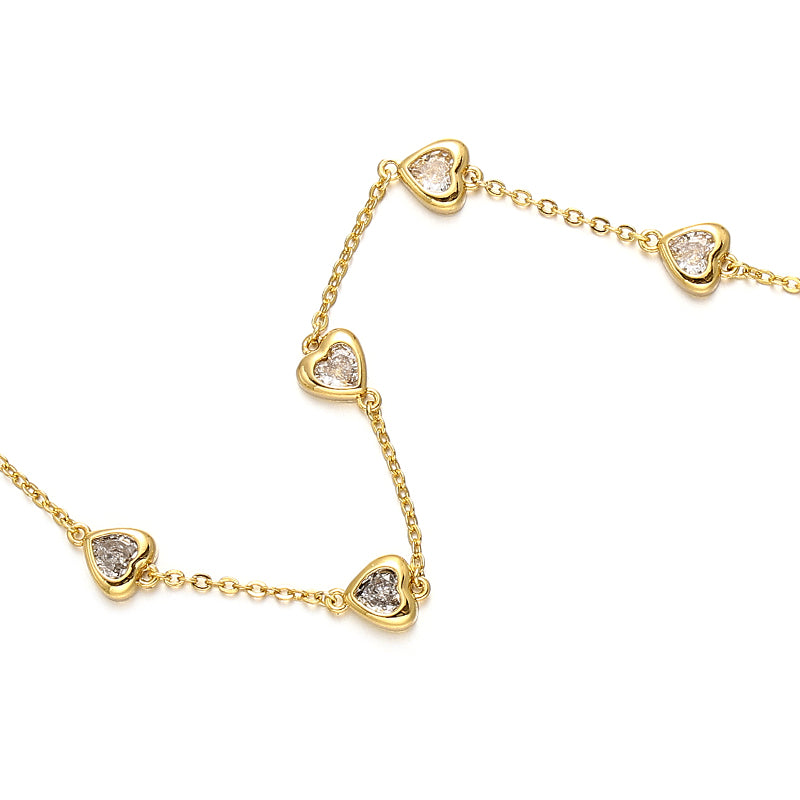Vintage Heart Zircon Bracelet