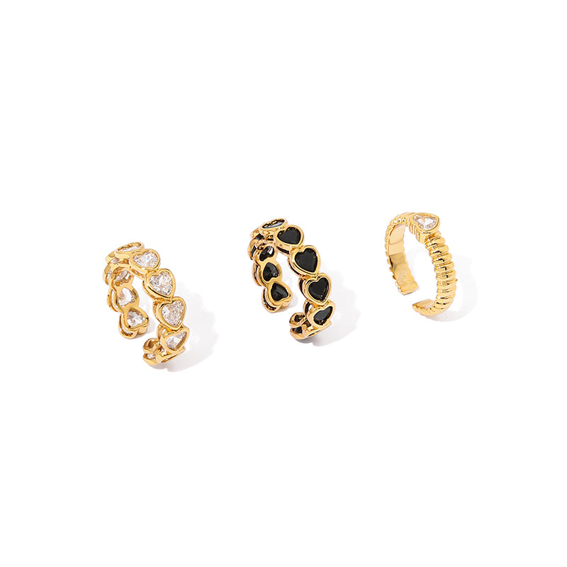 Hollow Heart Shaped Zircon Ring