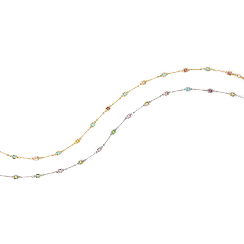 Rainbow Glass Bead Necklace