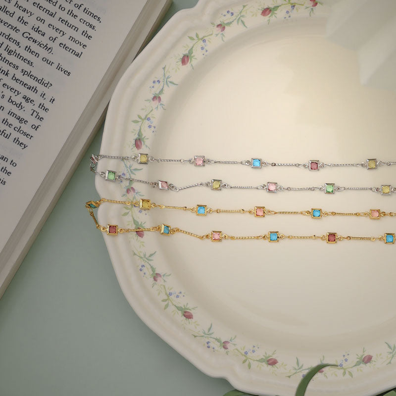 Rainbow Glass Bead Necklace