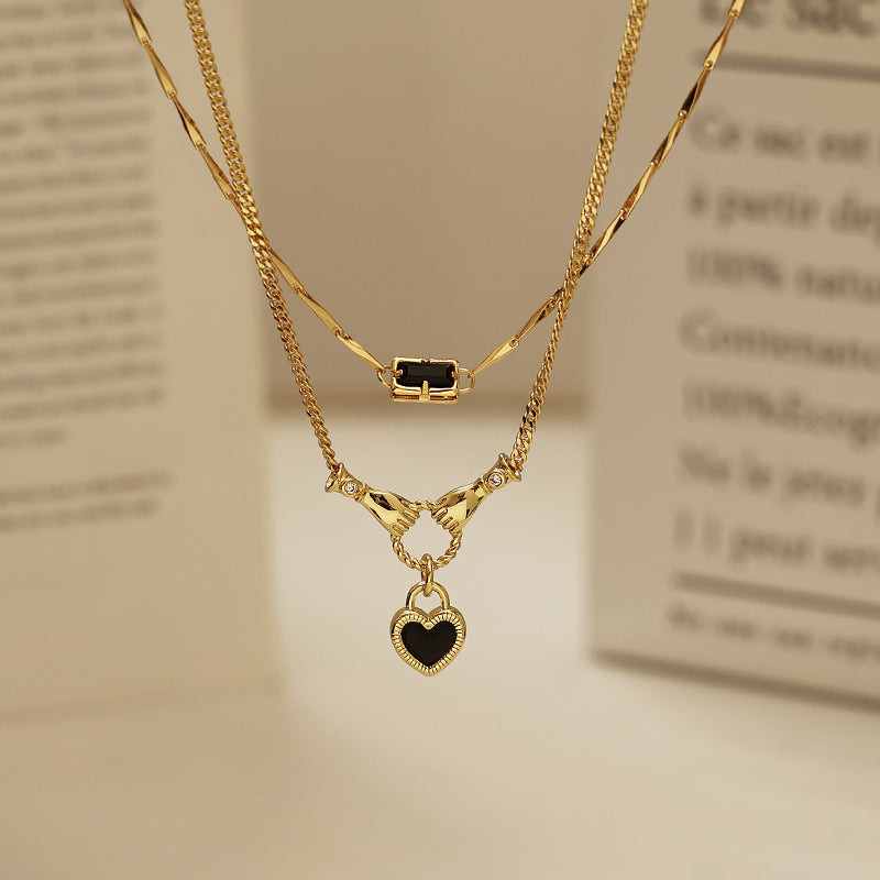 Heart Enamel Pendant Necklace