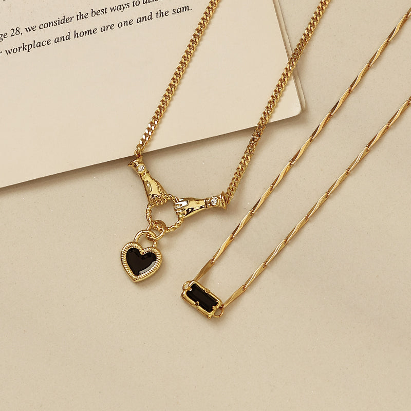 Heart Enamel Pendant Necklace