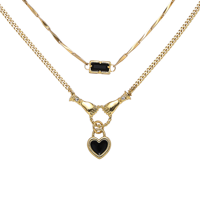 Heart Enamel Pendant Necklace