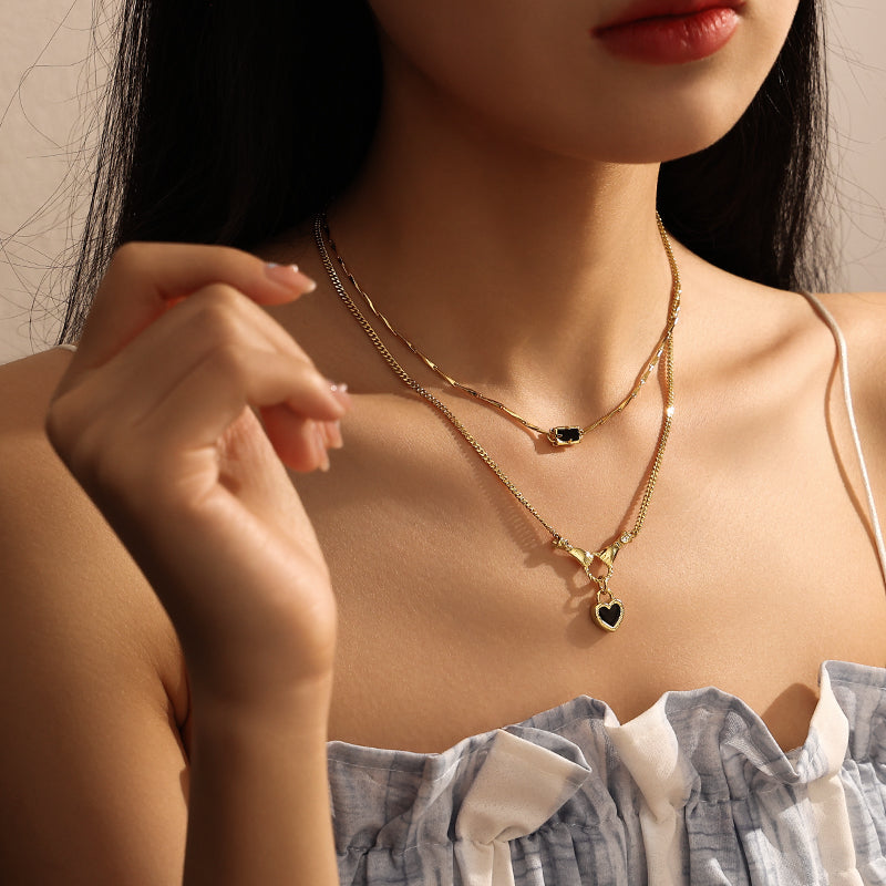 Heart Enamel Pendant Necklace