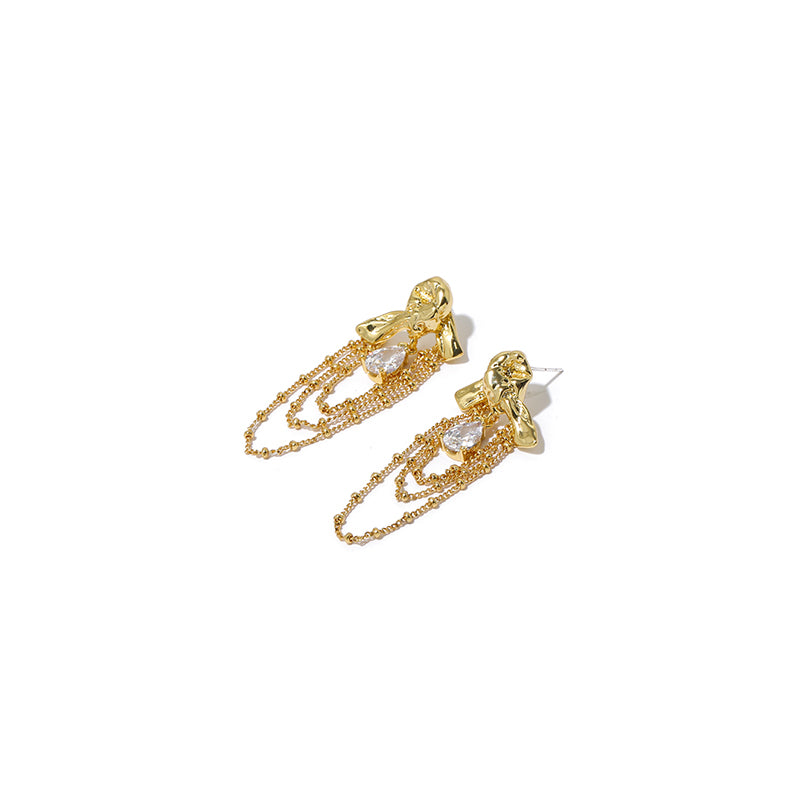 Elegant Teardrop Tassel Earrings