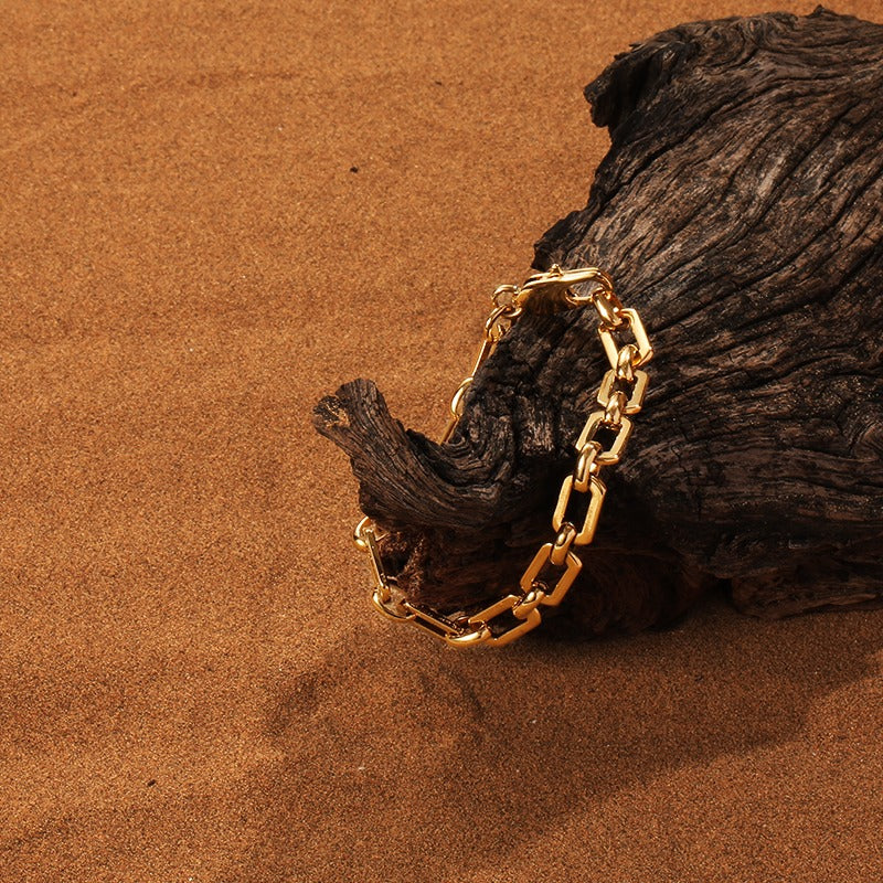 Trendy Chunky Gold Chain Bracelet