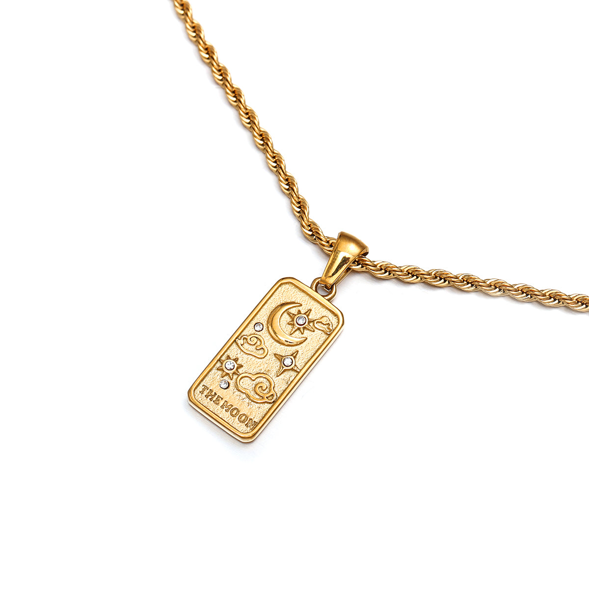 Rectangular Embossed Pattern Necklace