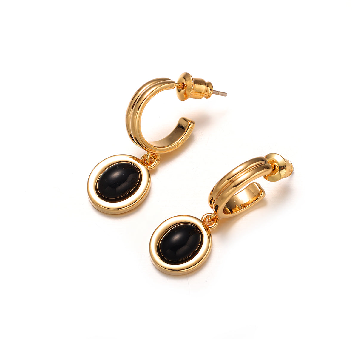 Vintage Agate & Tiger Eye Earrings