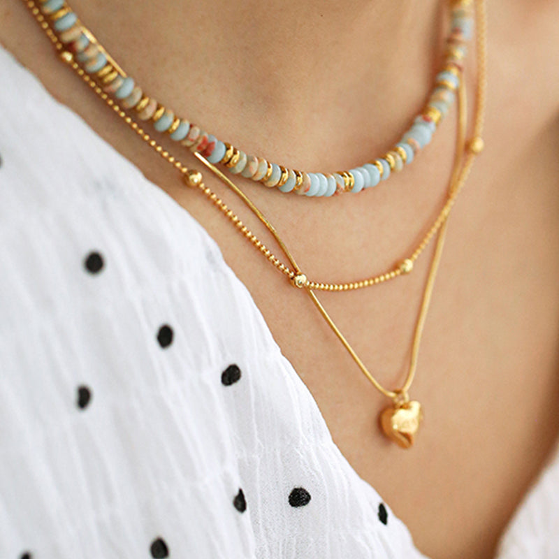 Aqua Blue Beaded Necklace