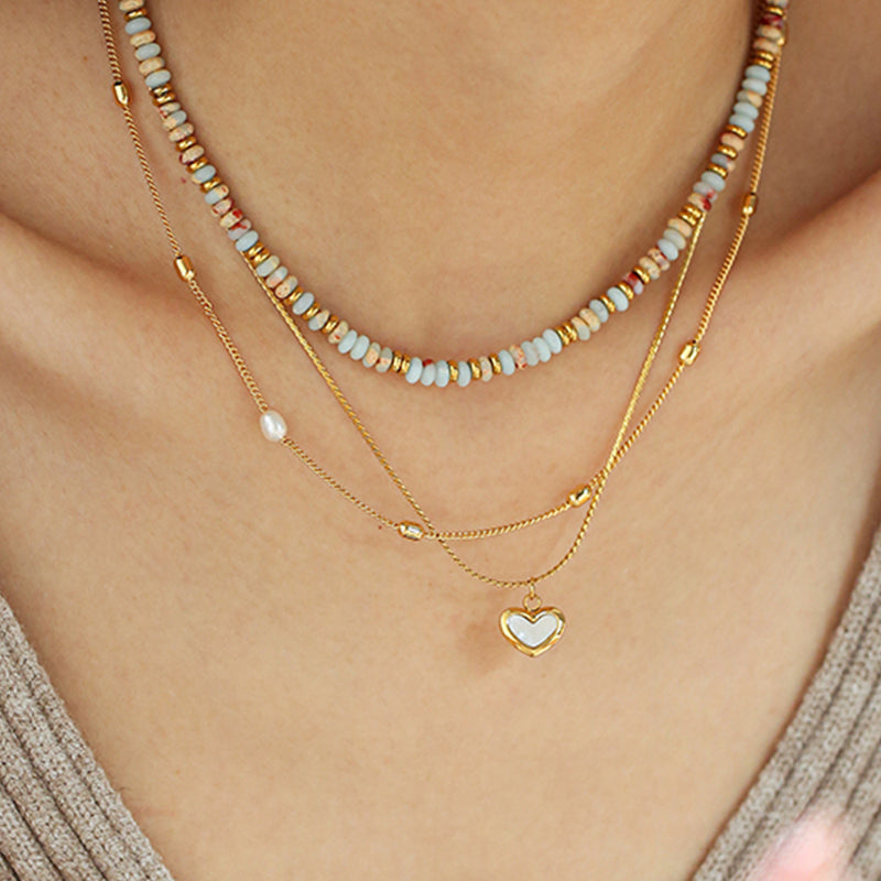 Aqua Blue Beaded Necklace