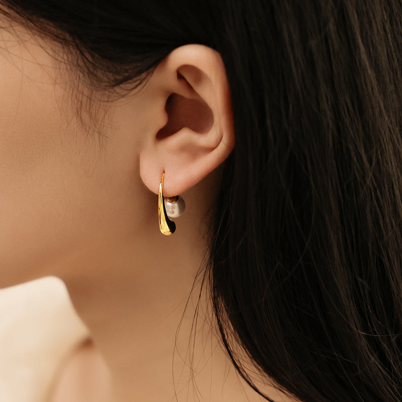 Elegant Pearl Hook Earrings