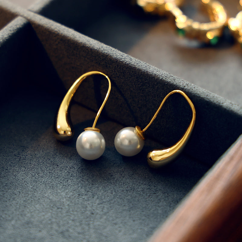 Elegant Pearl Hook Earrings