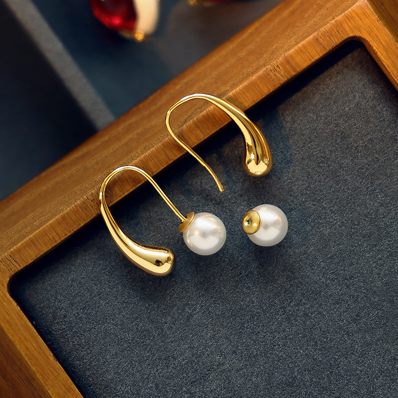 Elegant Pearl Hook Earrings