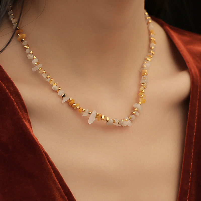Irregular Natural Stone Beaded Necklace