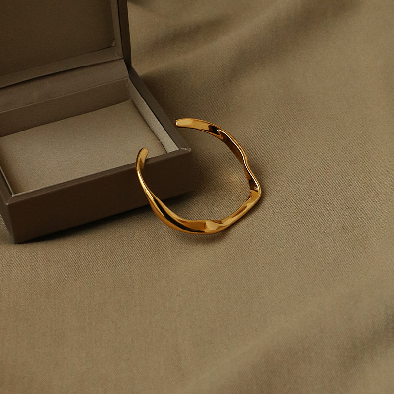 Sleek Asymmetrical Open Bangle