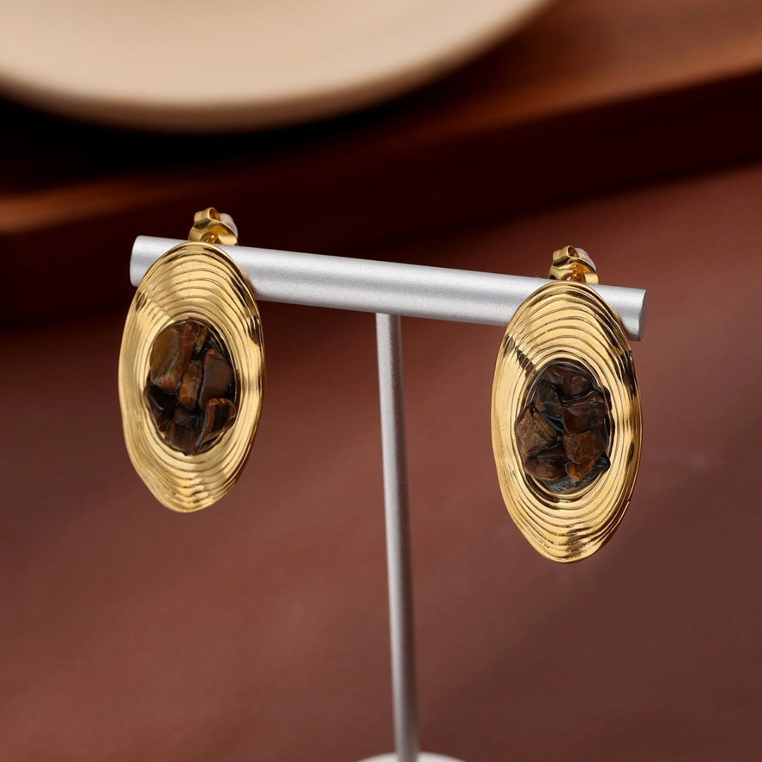 Vintage Luxe Brown Tiger Eye Earrings